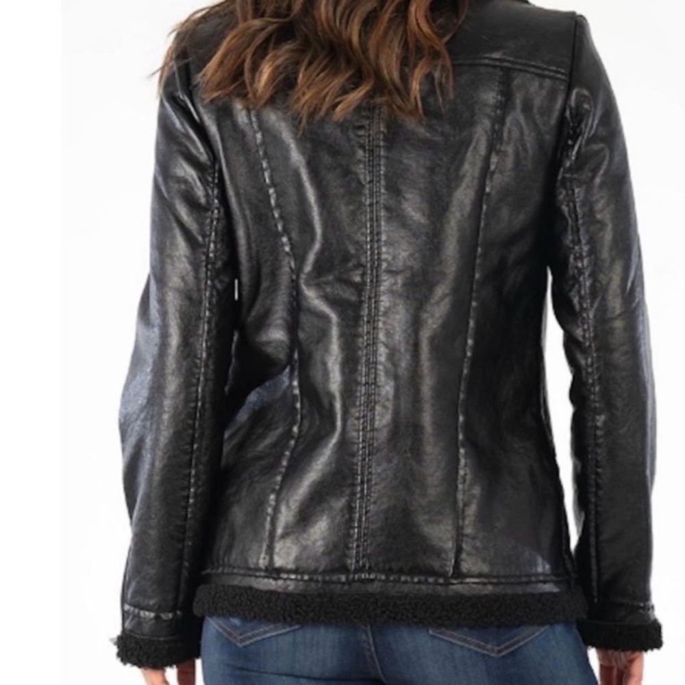 Kut from the Kloth Black Textured Leather Jacket - Picture 2 of 7